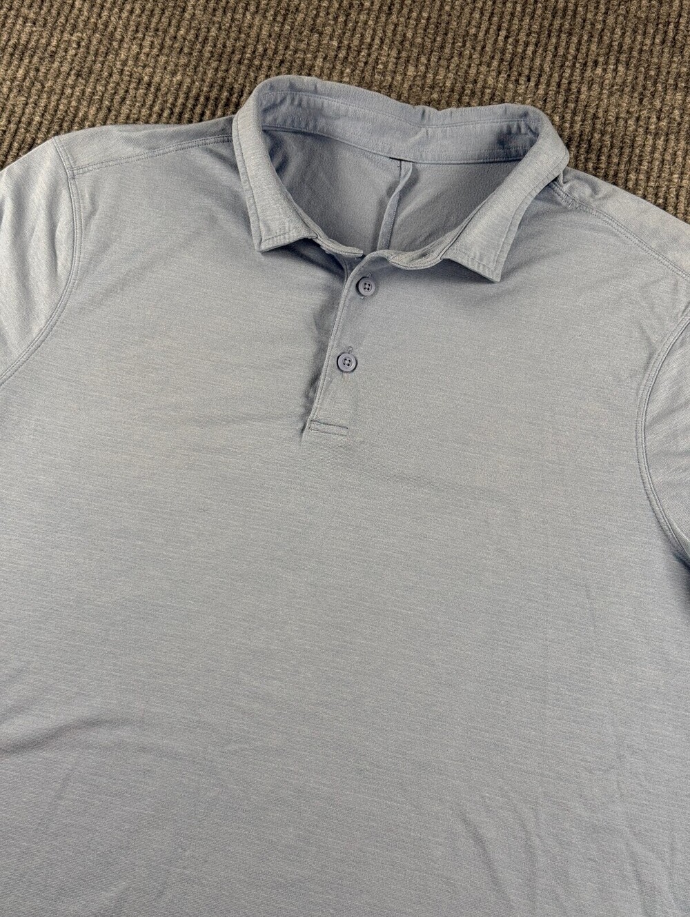 Lululemon Evolution Polo Men M (No Tag) Light Blue Short Sleeve Performance